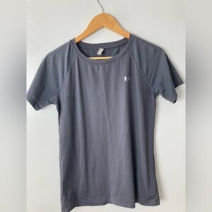 💜 Under Armour Heat Gear Grey Short Sleeve T Shirt Size Small